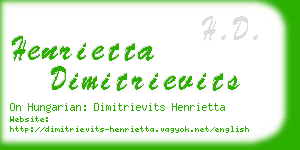 henrietta dimitrievits business card